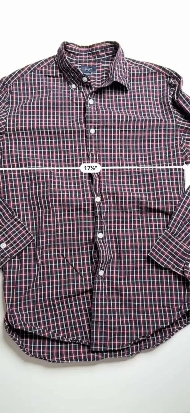 J. Crew Red Navy Check Plaid Long Sleeve Button-Down Men’s Shirt Size S